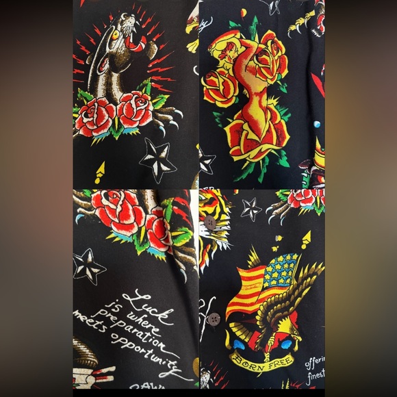 ED HARDY Bold Graphic Tattoo Men’s Short Sleeve Shirt,Skull,Rose,Tiger, Iconic,M - Picture 14 of 16